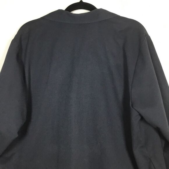 Black jacket with embroidered lighthouses drawstring waist zipper front size L - Picture 6 of 9